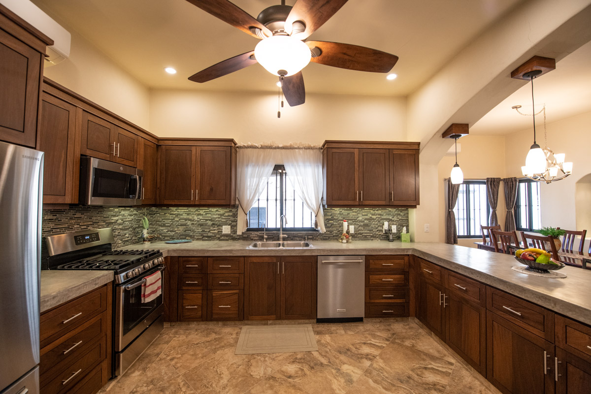 Fabulous One Level Home with Large Garage, Dipping Pool, Outdoor Kitchen and Bar Plus Guest House! kitchen looking North
