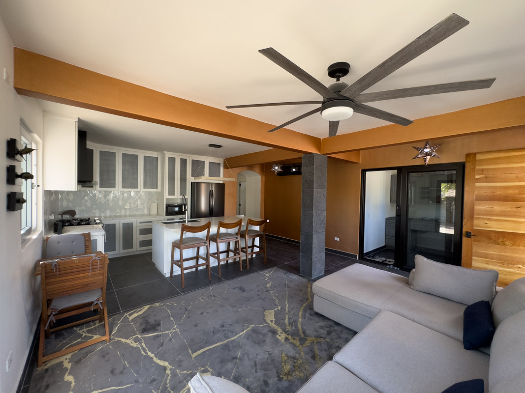 Open kitchen and living room