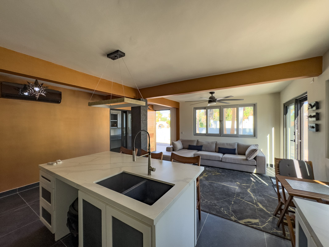 living room from the kitchen