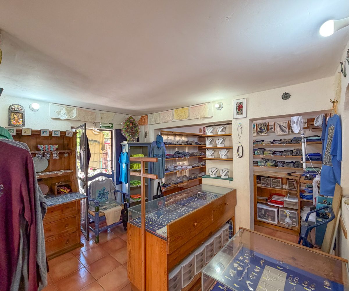 Inside front of shop
