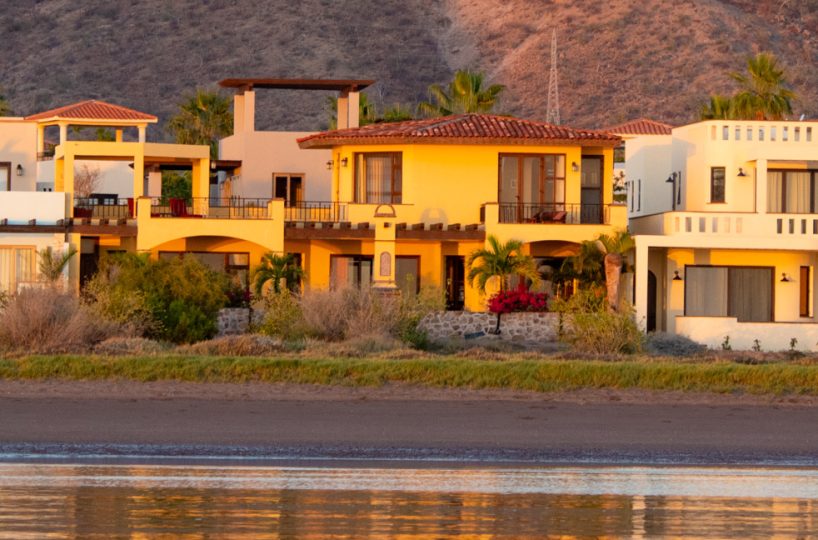 Casa Mariposa from the Sea at sunrise