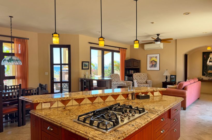 Casa Mariposa open kitchen design with seaviews